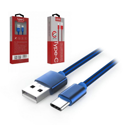 Други USB кабели USB кабел TYPE-C LDNIO LS-60 2.4A с текстилна оплетка 1 метър син